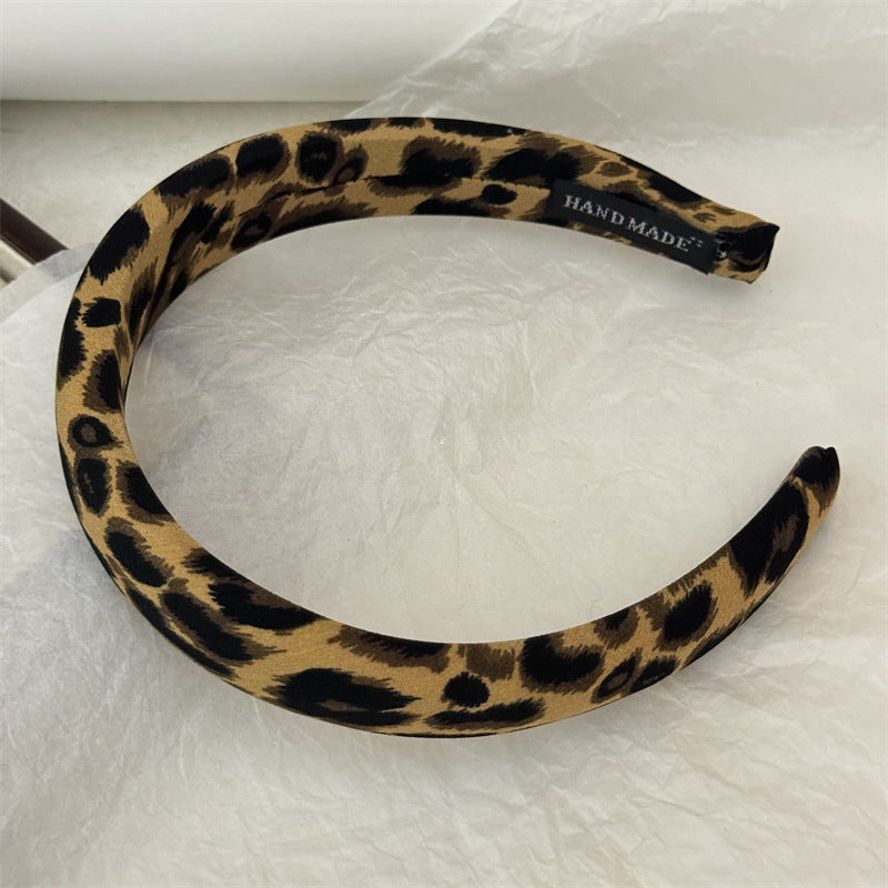 Wholesale Retro Leopard Print Sponge Hair Hoop Fashion All-match Headband Hair Ring